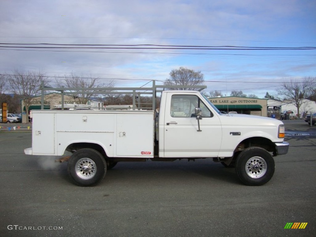 1997 F350 XL Regular Cab 4x4 - Oxford White / Opal Grey photo #8