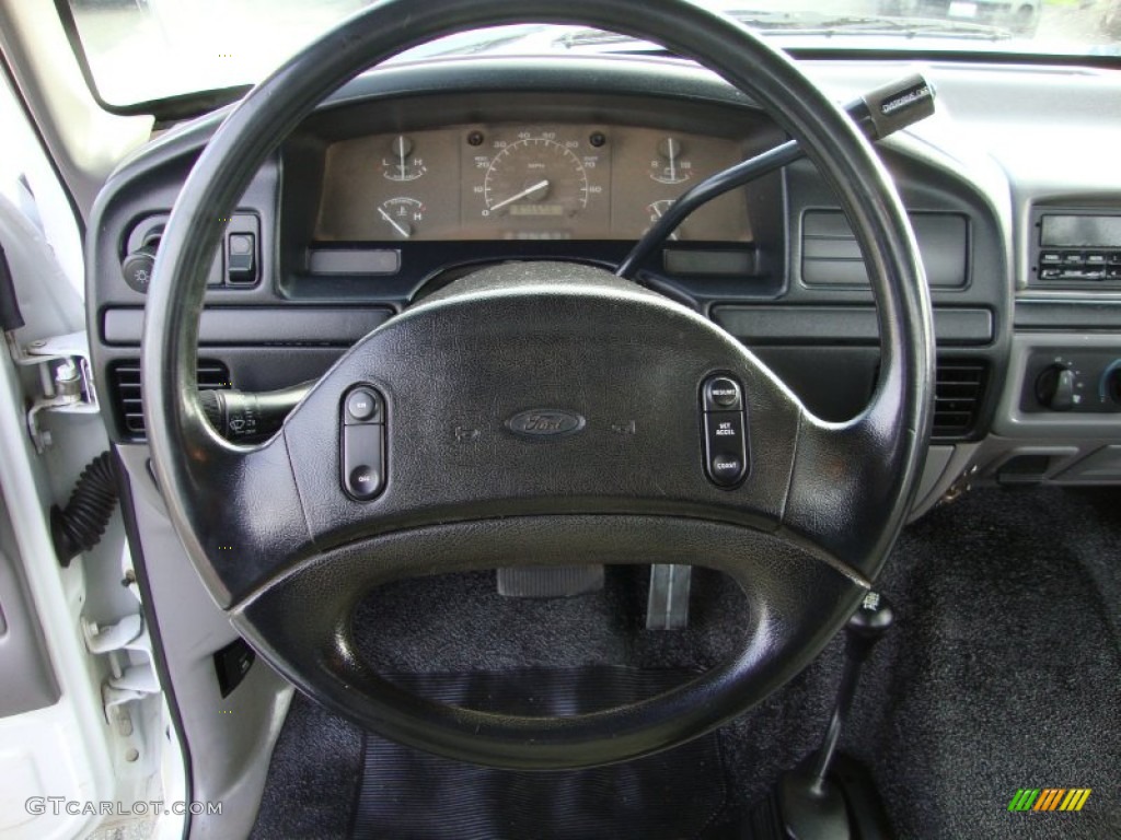 1997 Ford F350 XL Regular Cab 4x4 Opal Grey Steering Wheel Photo #75418236
