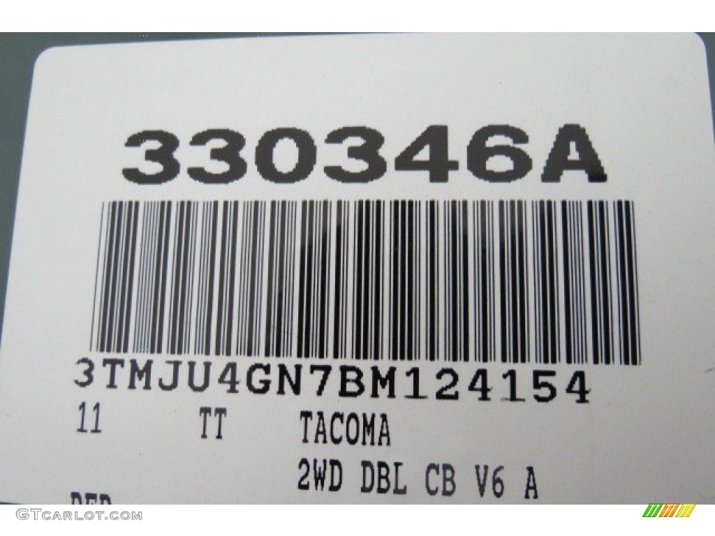 2011 Tacoma V6 SR5 PreRunner Double Cab - Barcelona Red Metallic / Graphite Gray photo #18