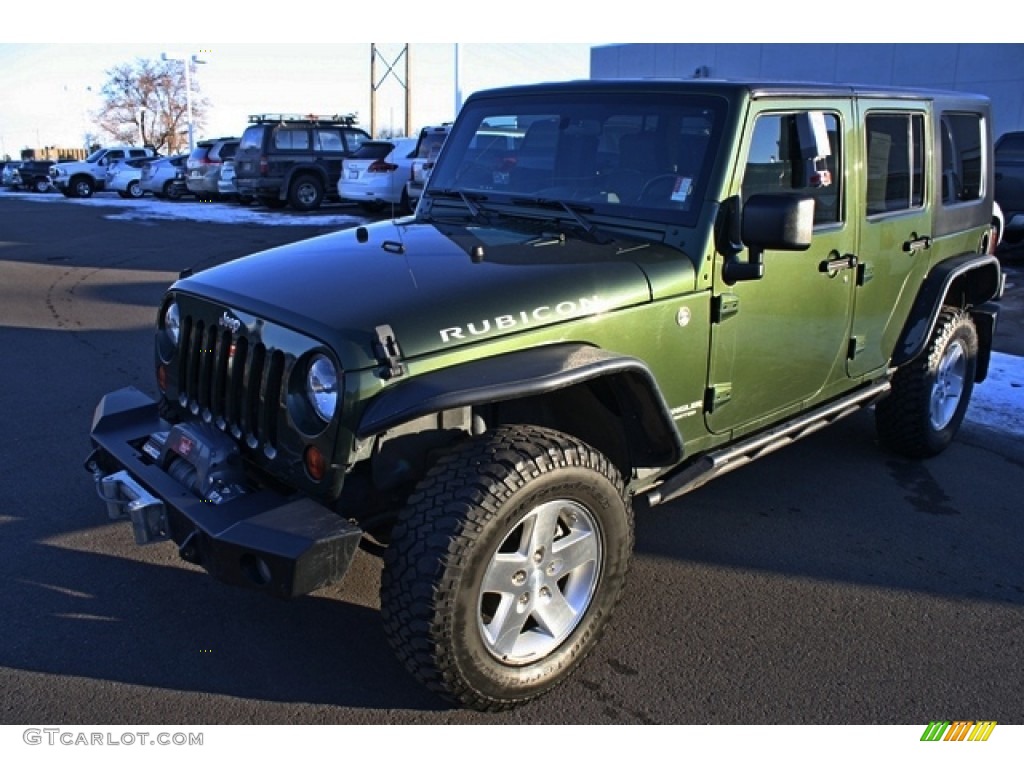 2009 Wrangler Unlimited Rubicon 4x4 - Jeep Green Metallic / Dark Slate Gray/Medium Slate Gray photo #4