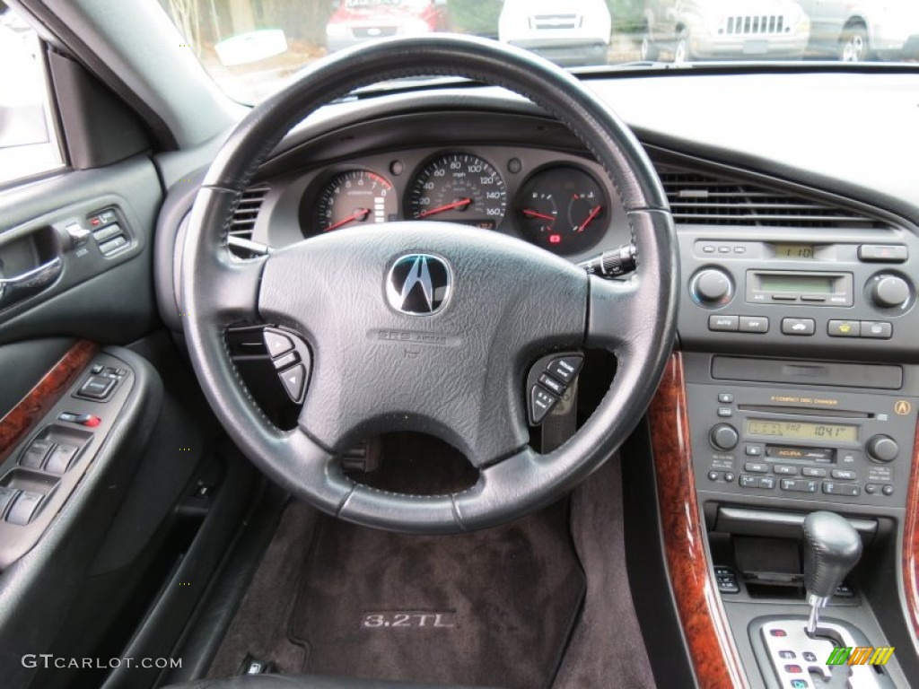 2003 Acura TL 3.2 Ebony Steering Wheel Photo #75422133
