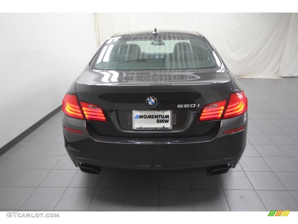 2012 5 Series 550i Sedan - Dark Graphite Metallic II / Black photo #12