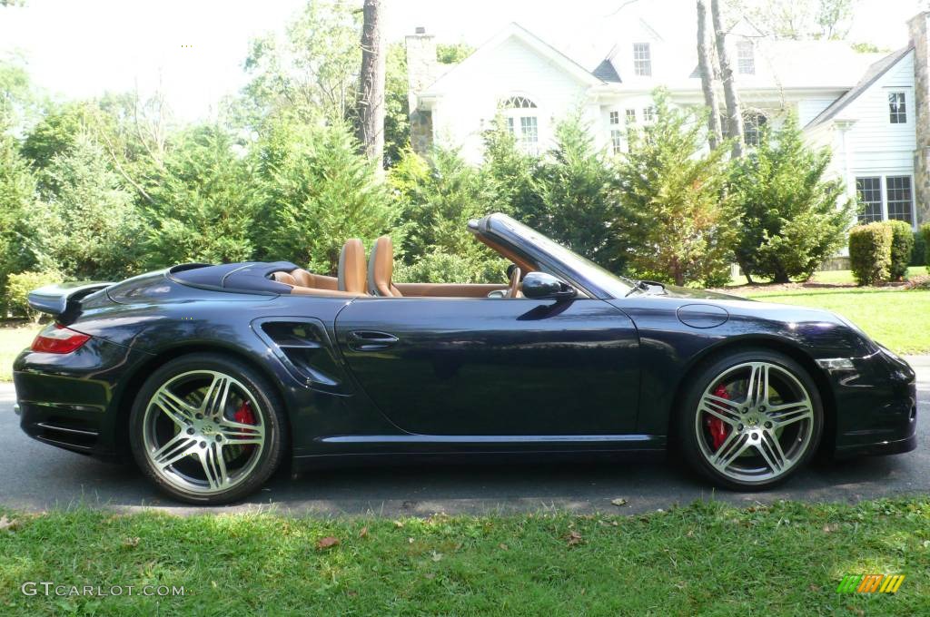 2008 911 Turbo Cabriolet - Midnight Blue Metallic / Natural Brown photo #8