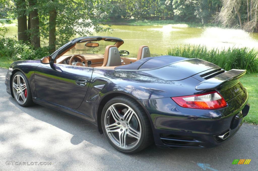 2008 911 Turbo Cabriolet - Midnight Blue Metallic / Natural Brown photo #9