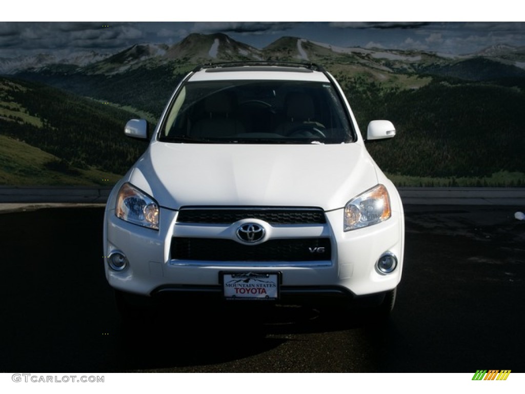 2012 RAV4 V6 Limited 4WD - Blizzard White Pearl / Sand Beige photo #3