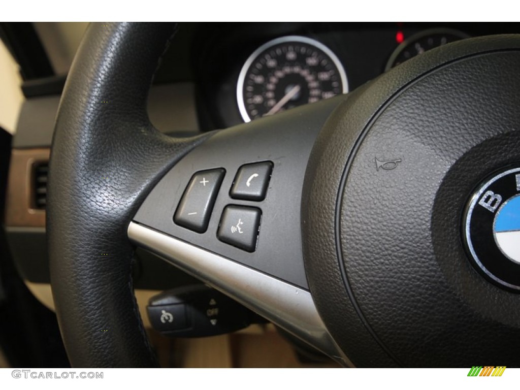 2008 5 Series 528i Sedan - Deep Sea Blue Metallic / Beige photo #29