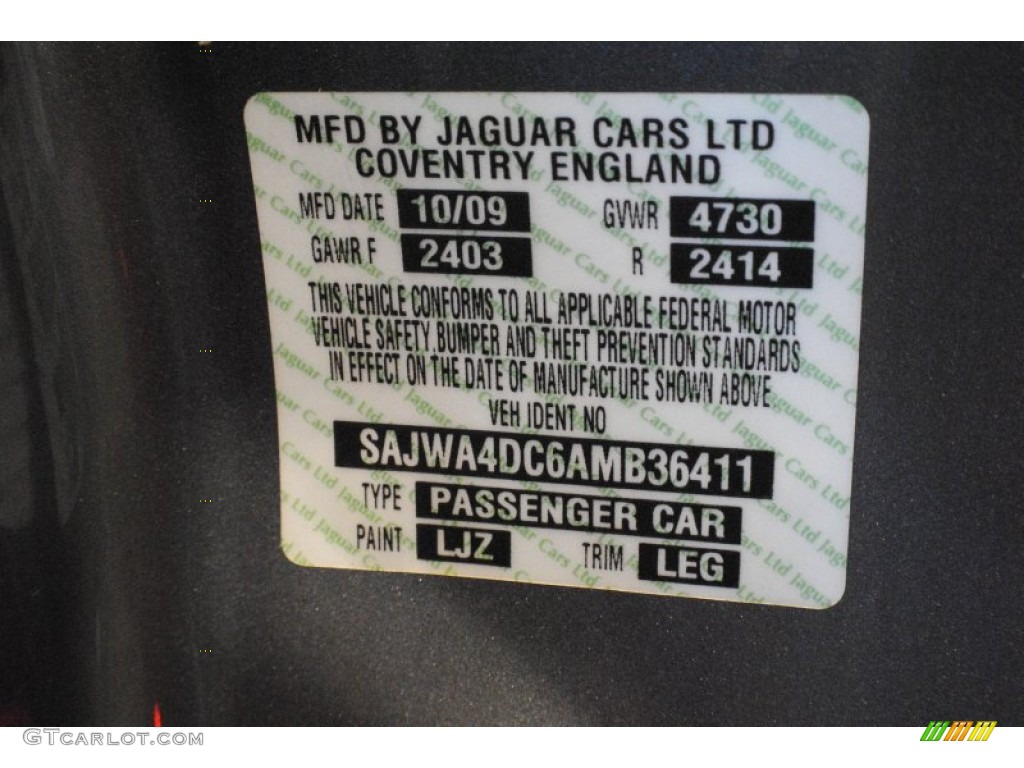 2010 XK Color Code LJZ for Lunar Grey Metallic Photo #75435114