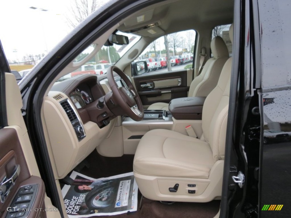 Canyon Brown/Light Frost Beige Interior 2013 Ram 1500 Laramie Crew Cab Photo #75435297