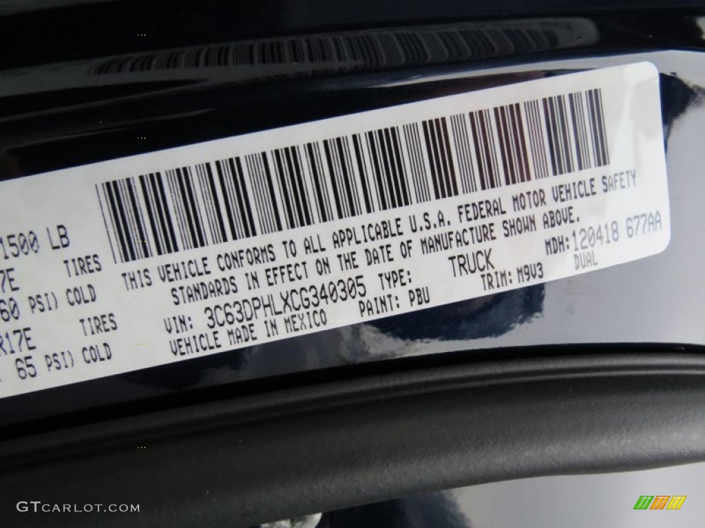 2012 Ram 3500 HD Big Horn Crew Cab Dually - True Blue Pearl / Dark Slate/Medium Graystone photo #11