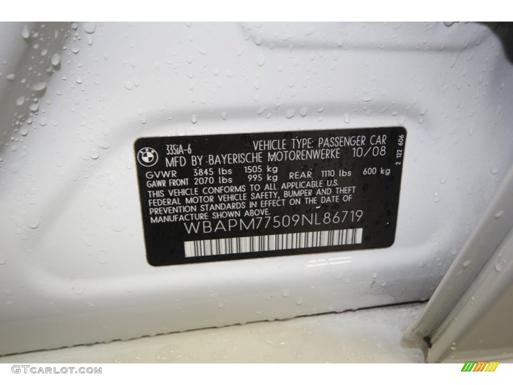 2009 3 Series 335i Sedan - Alpine White / Black photo #5