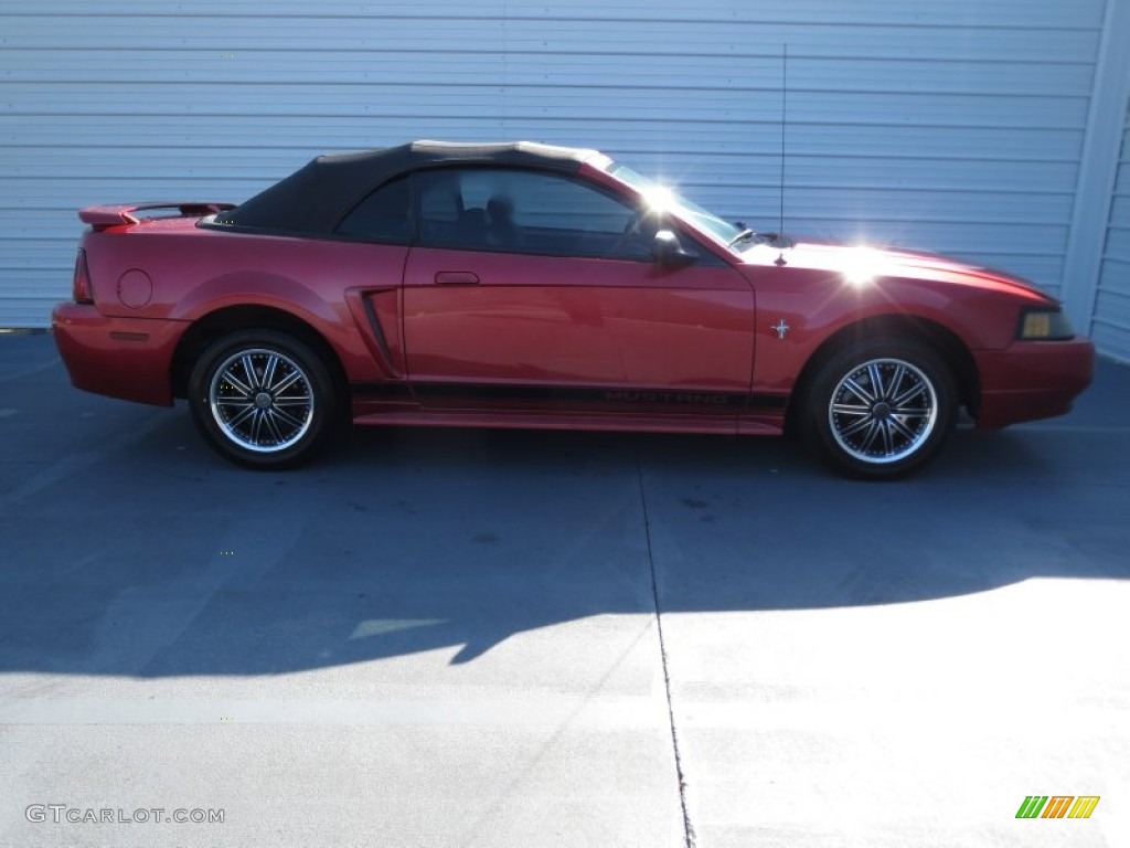 2002 Mustang V6 Convertible - Laser Red Metallic / Black Saleen Recaro photo #2
