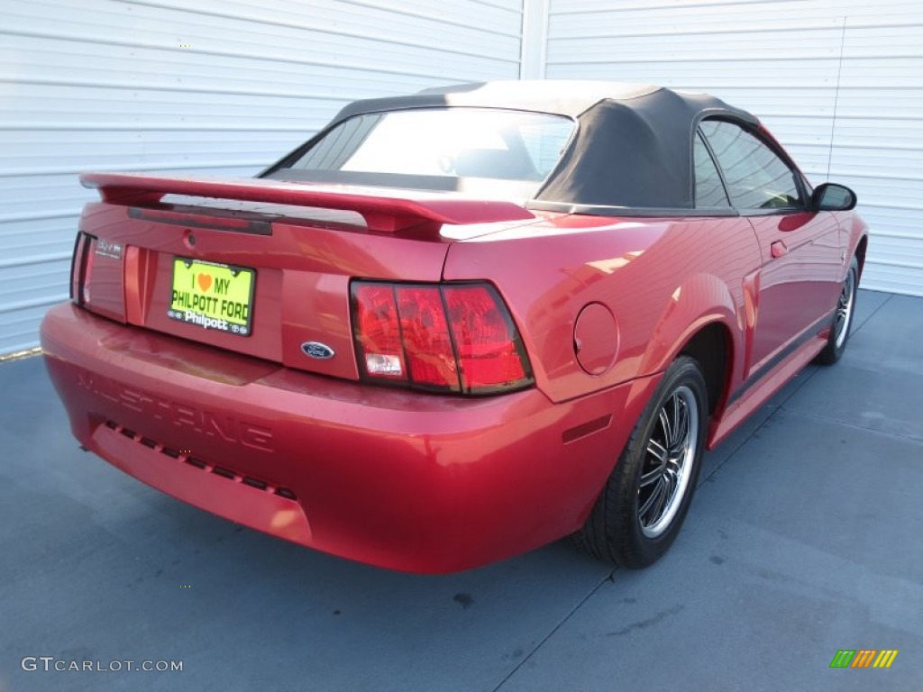 2002 Mustang V6 Convertible - Laser Red Metallic / Black Saleen Recaro photo #3