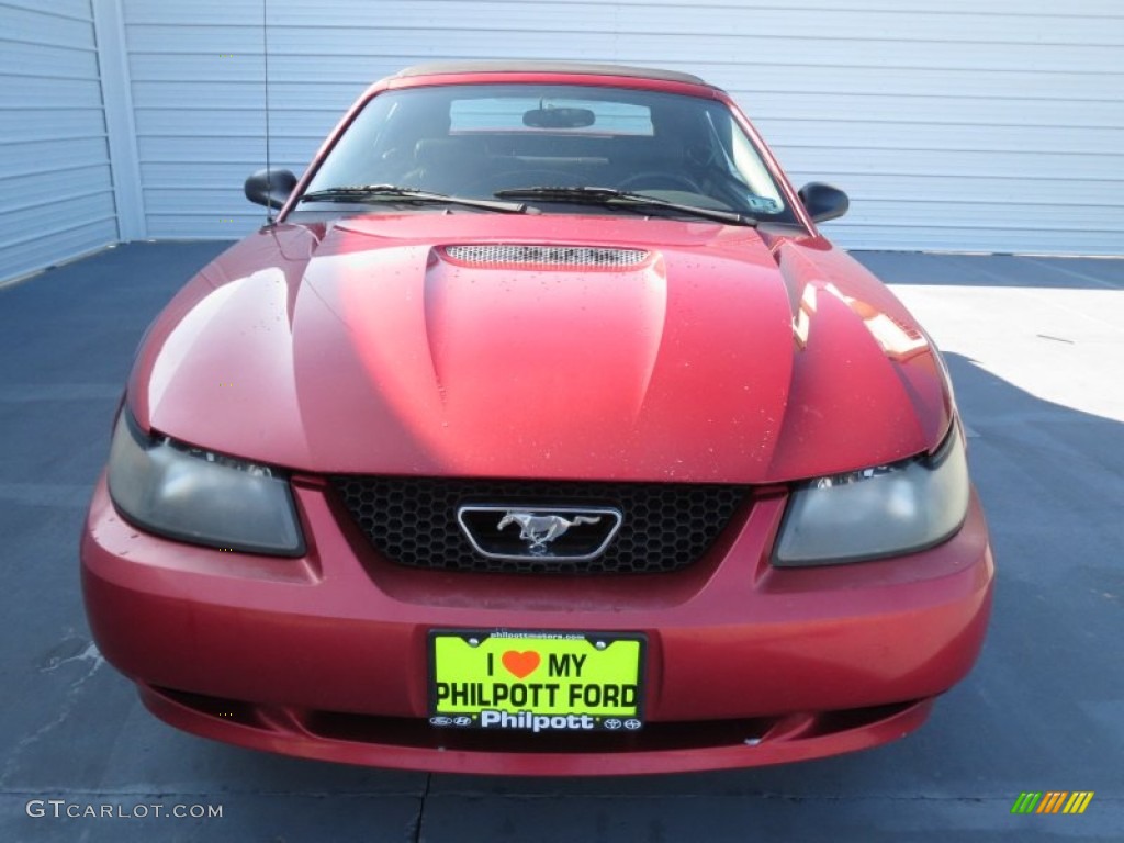 2002 Mustang V6 Convertible - Laser Red Metallic / Black Saleen Recaro photo #7