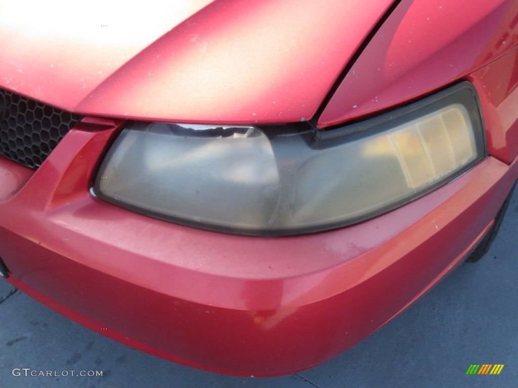 2002 Mustang V6 Convertible - Laser Red Metallic / Black Saleen Recaro photo #8