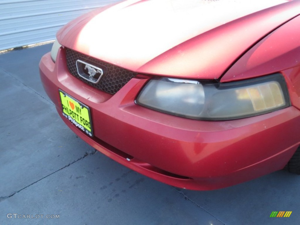 2002 Mustang V6 Convertible - Laser Red Metallic / Black Saleen Recaro photo #9