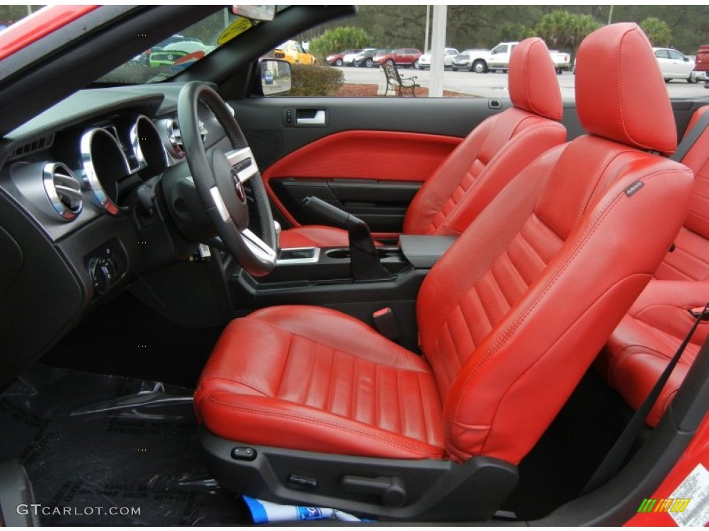 Black/Red Interior 2008 Ford Mustang GT Premium Convertible Photo #75447168