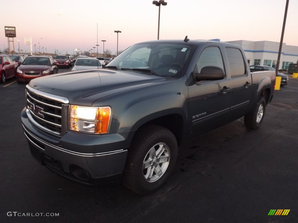 2012 Sierra 1500 SLE Crew Cab 4x4 - Stealth Gray Metallic / Ebony photo #1