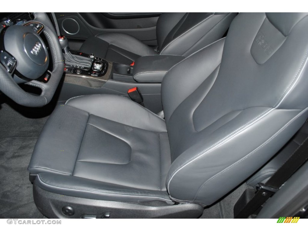 Black Fine Nappa Leather/Rock Gray Stitching Interior 2013 Audi RS 5 4.2 FSI quattro Coupe Photo #75447738
