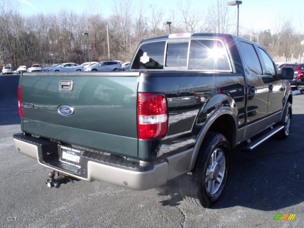 2005 F150 Lariat SuperCrew 4x4 - Aspen Green Metallic / Tan photo #3
