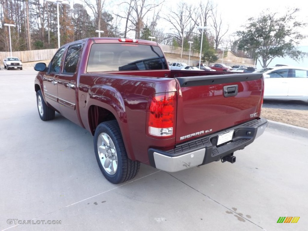 2013 Sierra 1500 SLE Crew Cab - Sonoma Red Metallic / Very Dark Cashmere/Light Cashmere photo #3