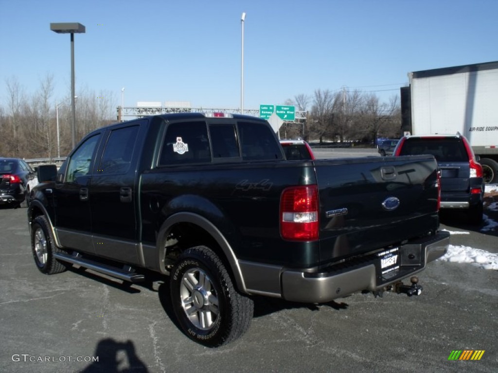 2005 F150 Lariat SuperCrew 4x4 - Aspen Green Metallic / Tan photo #5