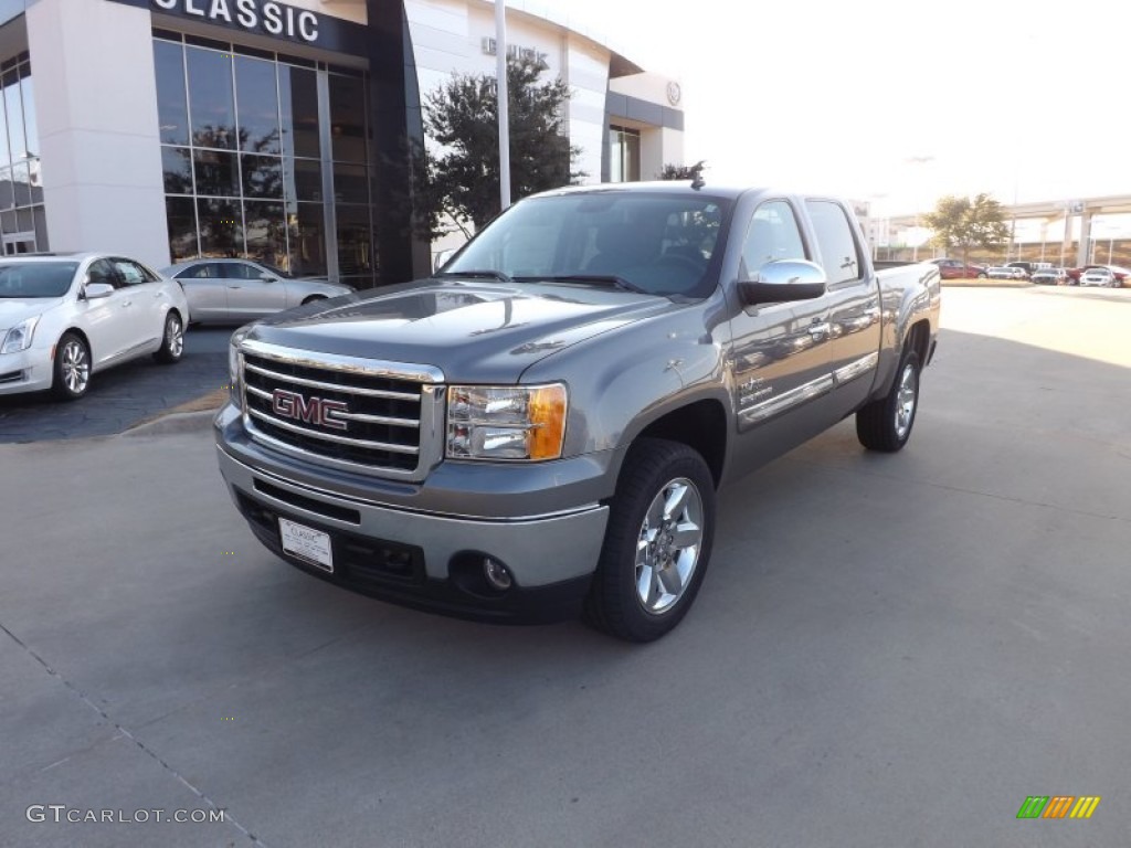 2013 Sierra 1500 SLE Crew Cab 4x4 - Steel Gray Metallic / Ebony photo #1