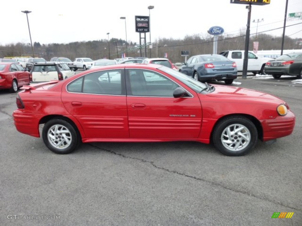 2002 Grand Am SE Sedan - Bright Red / Dark Pewter photo #8