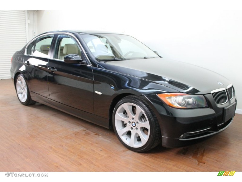 2008 3 Series 335i Sedan - Black Sapphire Metallic / Beige photo #2