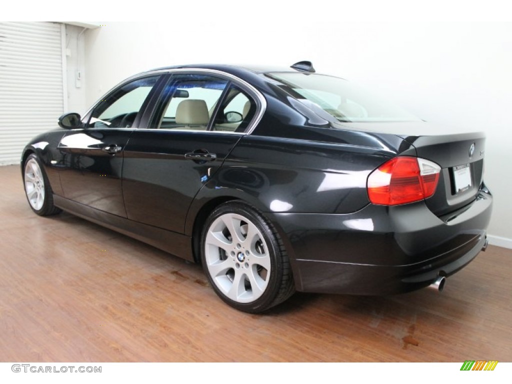 2008 3 Series 335i Sedan - Black Sapphire Metallic / Beige photo #3