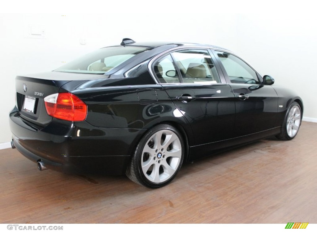 2008 3 Series 335i Sedan - Black Sapphire Metallic / Beige photo #4