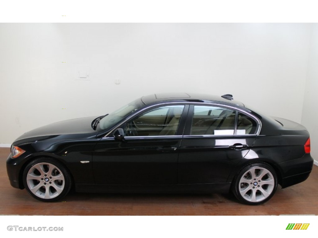 2008 3 Series 335i Sedan - Black Sapphire Metallic / Beige photo #6