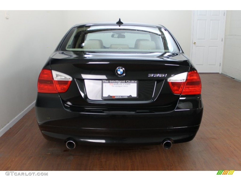 2008 3 Series 335i Sedan - Black Sapphire Metallic / Beige photo #7