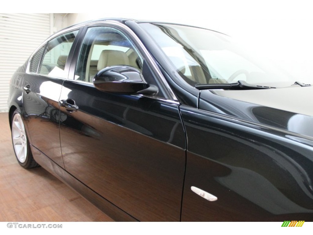 2008 3 Series 335i Sedan - Black Sapphire Metallic / Beige photo #9