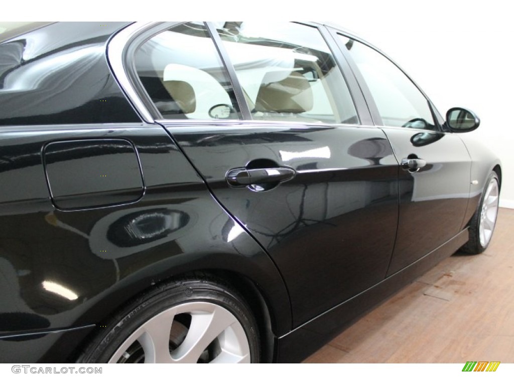 2008 3 Series 335i Sedan - Black Sapphire Metallic / Beige photo #12