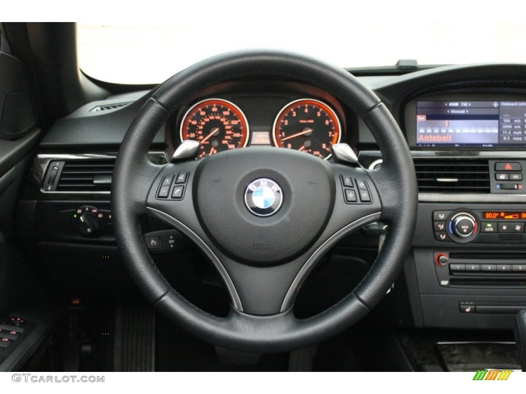 2008 BMW 3 Series 328i Convertible Black Steering Wheel Photo #75461890