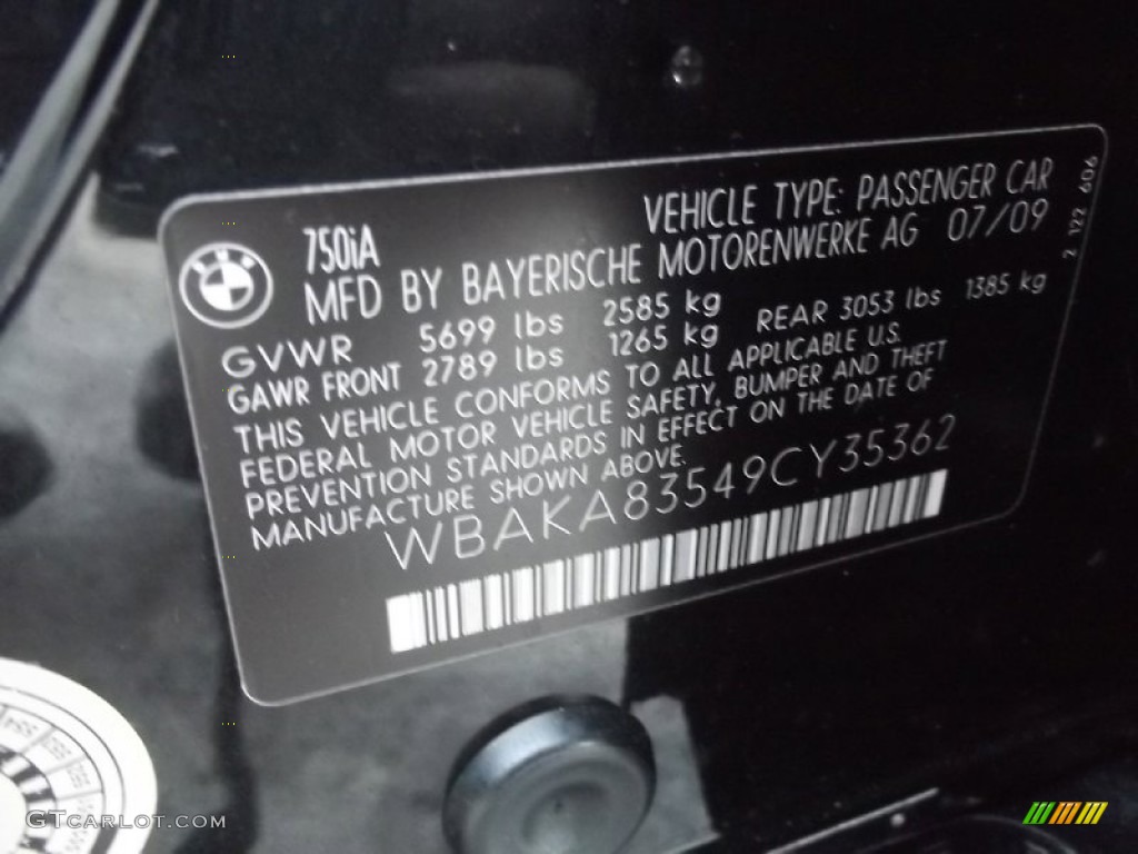 2009 7 Series 750i Sedan - Azurite Black Metallic / Black Nappa Leather photo #40