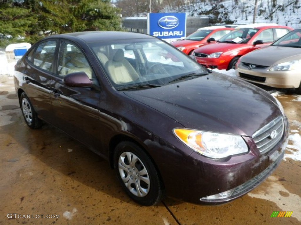 2009 Elantra GLS Sedan - Purple Rain / Beige photo #7