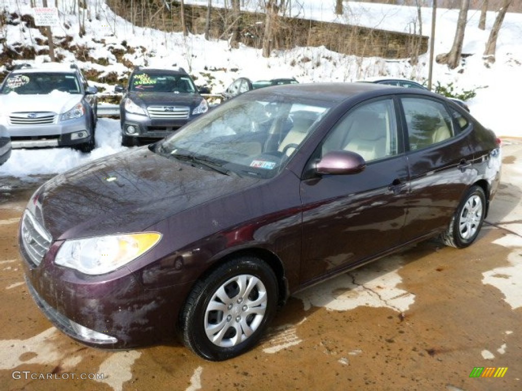 2009 Elantra GLS Sedan - Purple Rain / Beige photo #9