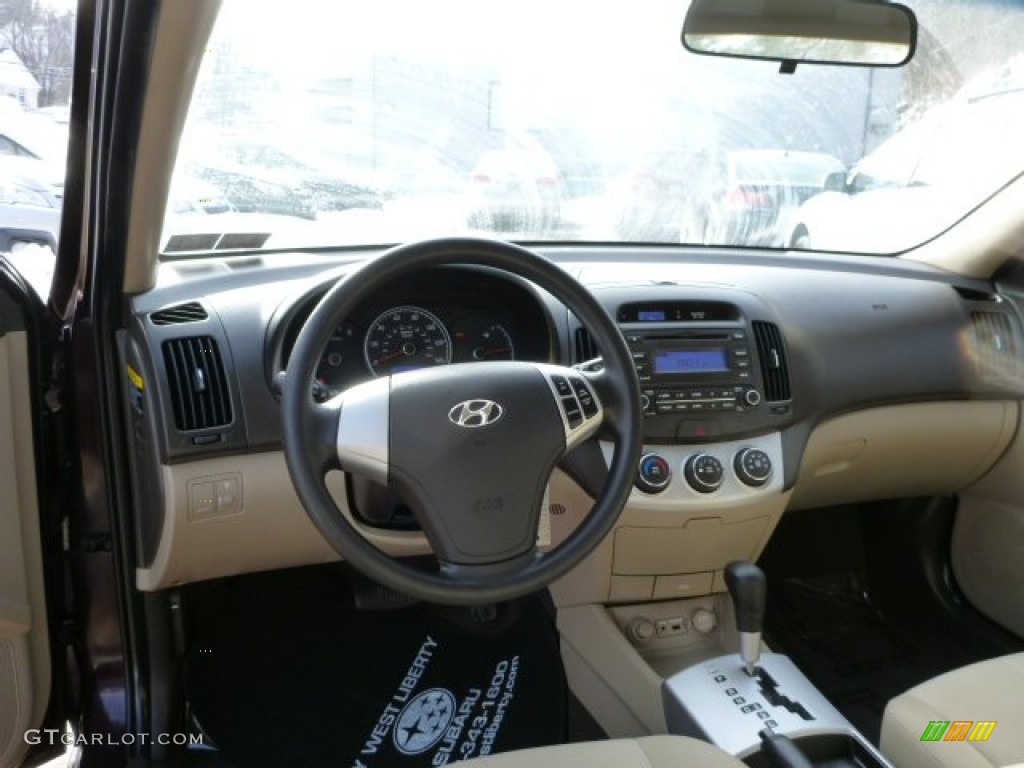 2009 Elantra GLS Sedan - Purple Rain / Beige photo #13
