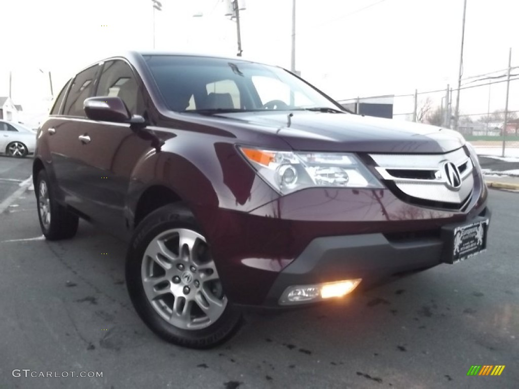 Dark Cherry Pearl 2009 Acura MDX Standard MDX Model Exterior Photo #75462944
