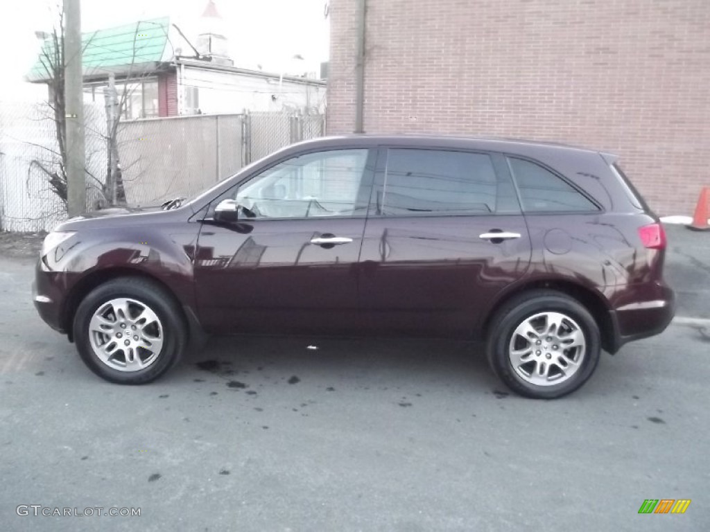 Dark Cherry Pearl 2009 Acura MDX Standard MDX Model Exterior Photo #75463028