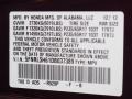 R529P: Dark Cherry Pearl 2013 Honda Odyssey EX-L Color Code