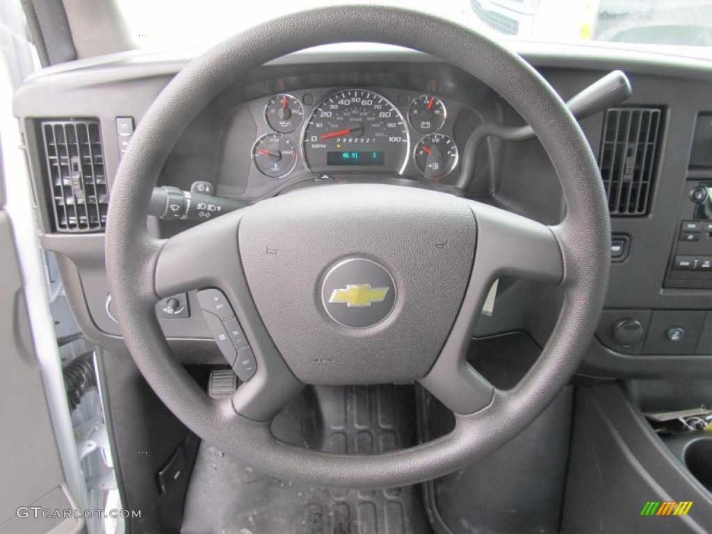 2013 Chevrolet Express 1500 AWD Cargo Van Medium Pewter Steering Wheel Photo #75467237
