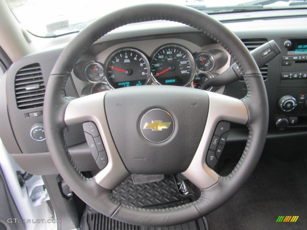 2013 Chevrolet Silverado 1500 LT Regular Cab 4x4 Ebony Steering Wheel Photo #75467980