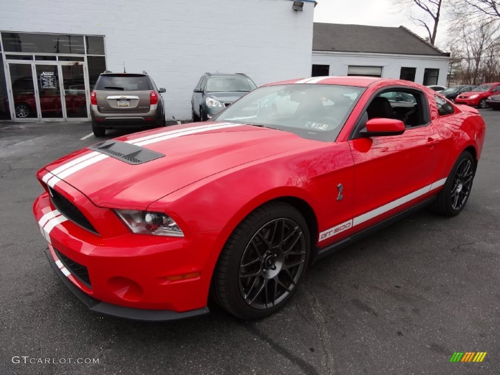 2011 Mustang Shelby GT500 SVT Performance Package Coupe - Race Red / Charcoal Black/White photo #2
