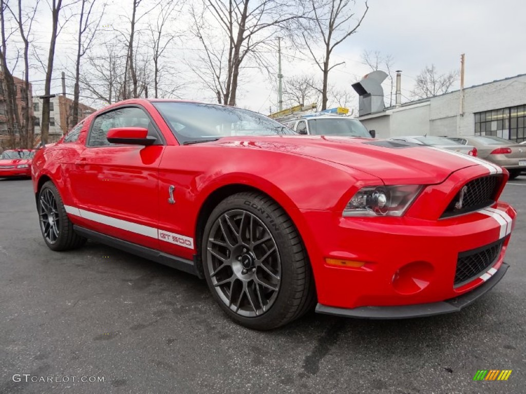 2011 Mustang Shelby GT500 SVT Performance Package Coupe - Race Red / Charcoal Black/White photo #5