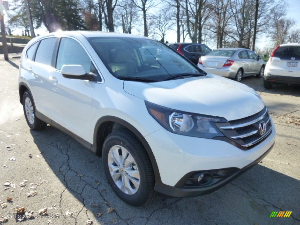 2013 CR-V EX AWD - White Diamond Pearl / Beige photo #6