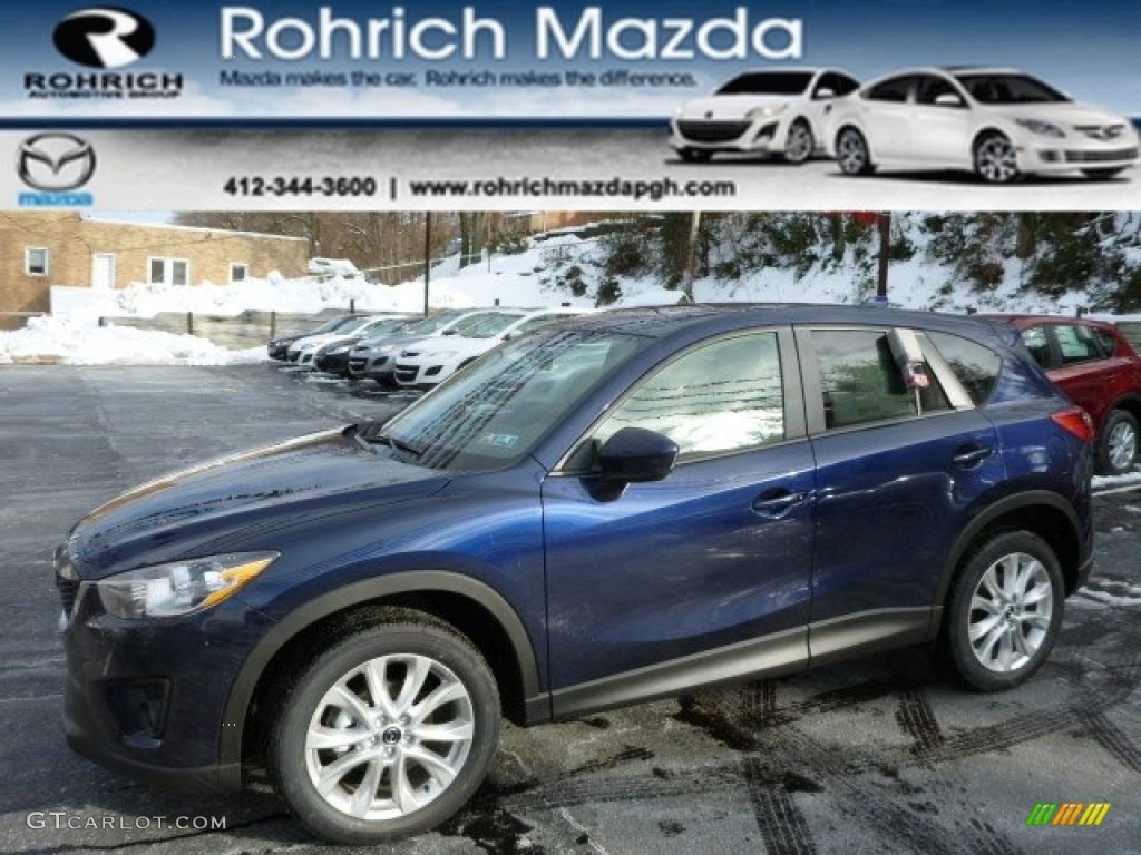 2013 CX-5 Grand Touring AWD - Stormy Blue Mica / Sand photo #1
