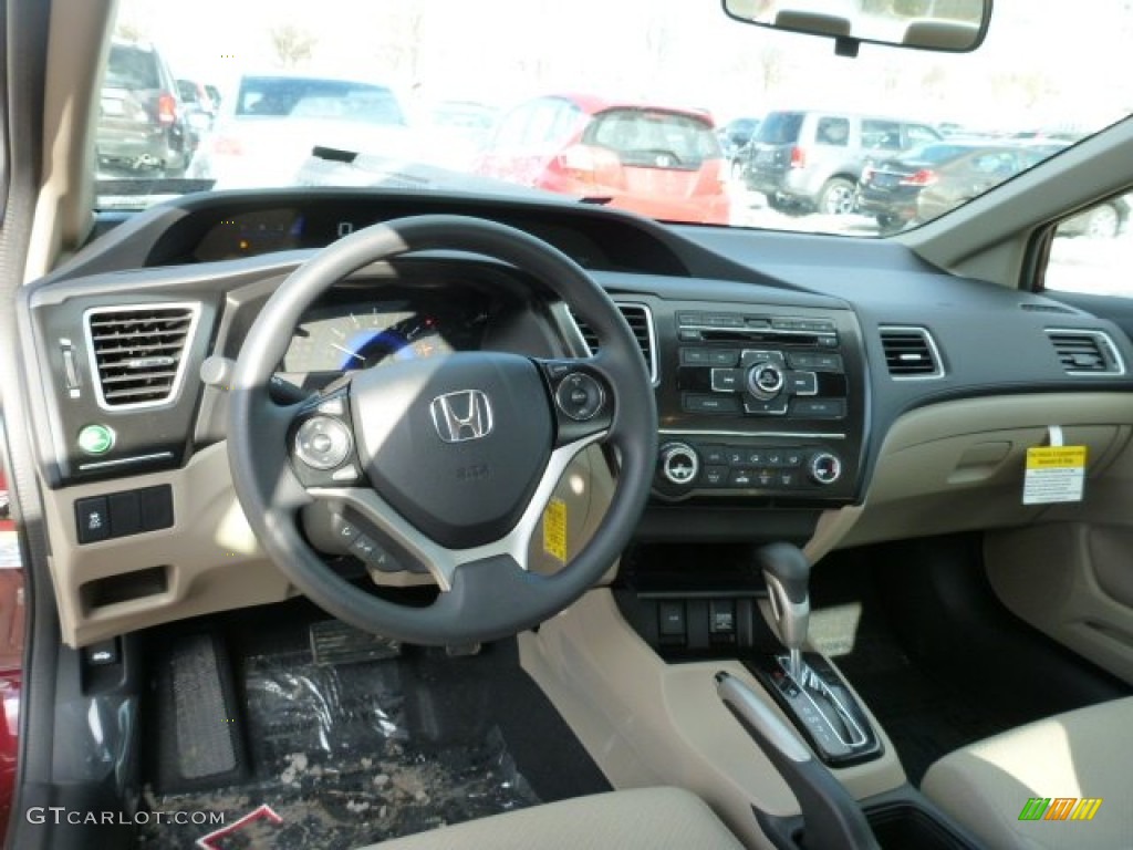 2013 Honda Civic LX Sedan Beige Dashboard Photo #75470696