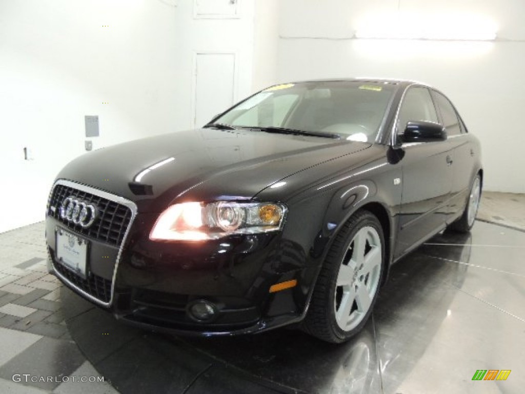 2008 A4 3.2 Quattro S-Line Sedan - Brilliant Black / Black photo #1